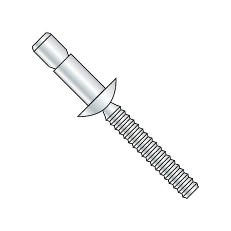 Newport Fasteners Structural Rivets, Protruding Head Head, 1/4" Dia., 0.810" L, Steel Body, 1600 PK 367688